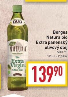 Olivový olej extra panenský bio natura Borges