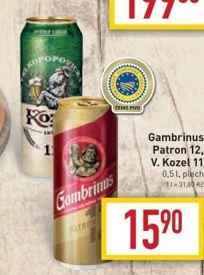 Pivo světlý ležák 12° Patron Gambrinus