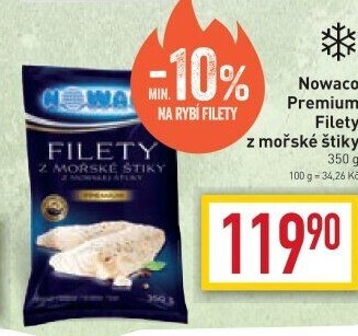 Štika mořská filety mražená Premium Nowaco