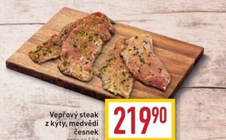 Vepřový steak z kýty bez kosti marinovaný
