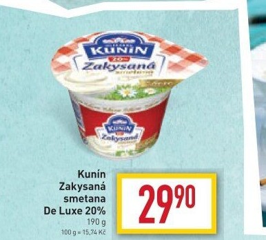 Zakysaná smetana de luxe Kunín 20%