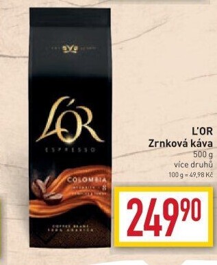 Zrnkové kávy L'