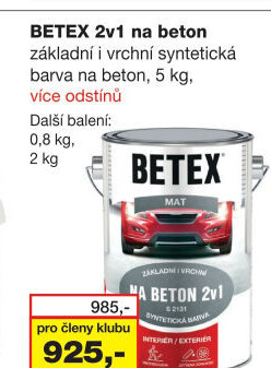 Barva na beton 2v1 Betex Barvy a laky Hostivař