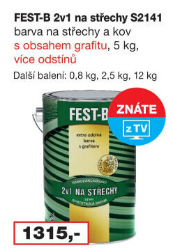 Nátěr na střechy Fest - B Barvy a laky Hostivař