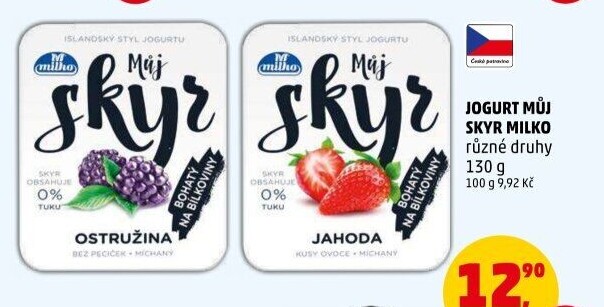 Dezert zakysaný ochucený Můj Skyr 0% Milko