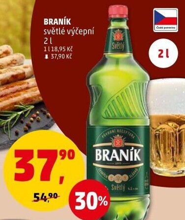 Pivo světlé výčepní 10° Braník