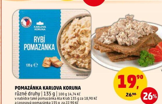 Pomazánky Karlova Koruna