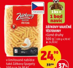 Těstoviny vaječné Zátkovy