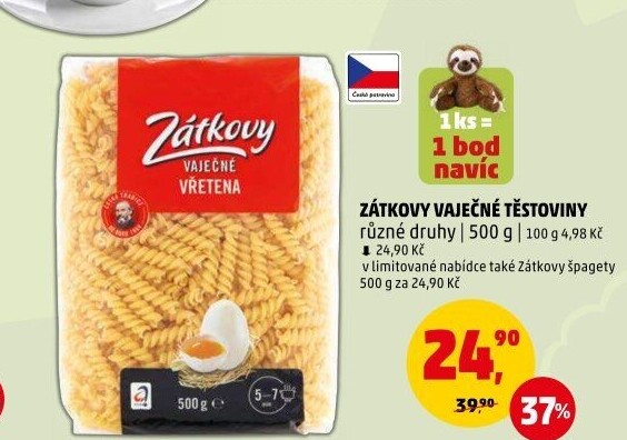 Těstoviny vaječné Zátkovy