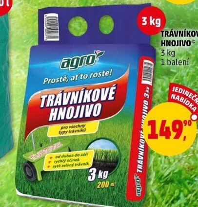Trávníkové hnojivo Agro