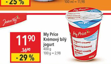 Bílý jogurt krémový My Price