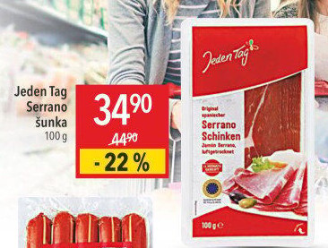 Šunka Serrano Jeden Tag