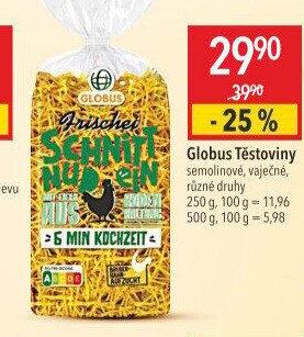 Těstoviny semolinové Globus
