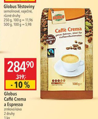 Zrnková káva Caffé Crema Globus