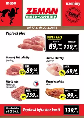 akční leták ZEMAN maso - uzeniny 17.4.2023-22.4.2023