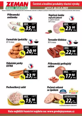 akční leták ZEMAN maso - uzeniny 17.4.2023-22.4.2023