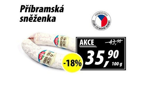 Salám Příbramská sněženka Maso Příbram