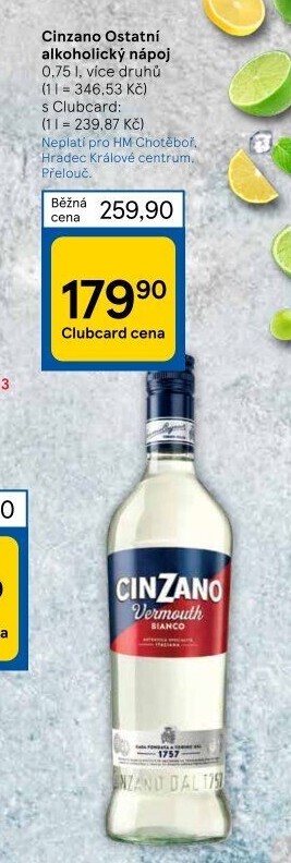 Aperitivy Cinzano