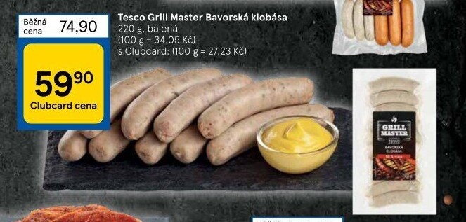 Bavorská klobása Grill Master Tesco