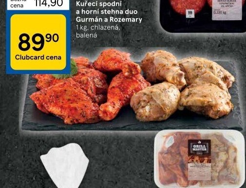 Marinovaná kuřecí stehna Gurmán a Rozemary Grill Master Tesco
