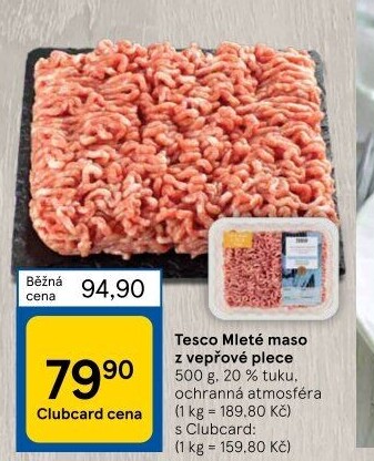 Maso mleté vepřové Tesco