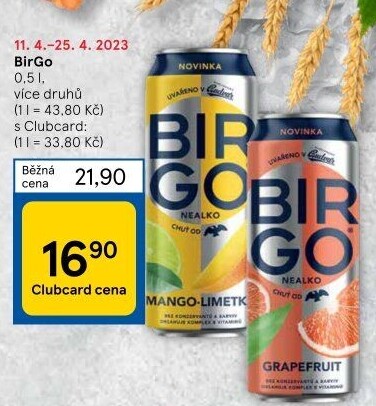 Nealkoholické pivo ochucené Birgo