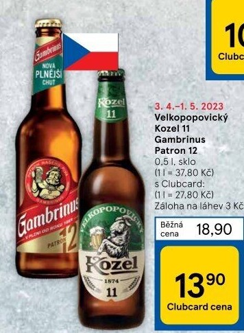 Pivo ležák 11° Velkopopovický Kozel