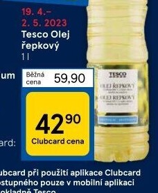 Řepkový olej Tesco