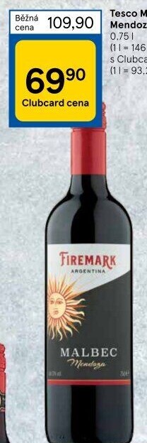 Víno Malbec Mendoza Tesco