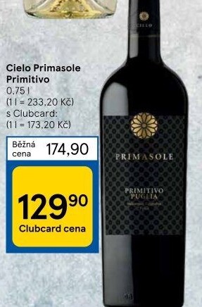 Víno Primitivo Primasole Cielo
