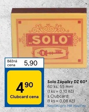 Zápalky Solo