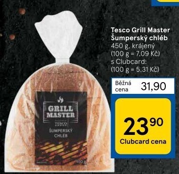Chléb Šumperský Grill Master Tesco