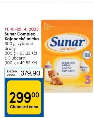 Kojenecká výživa Sunar Complex