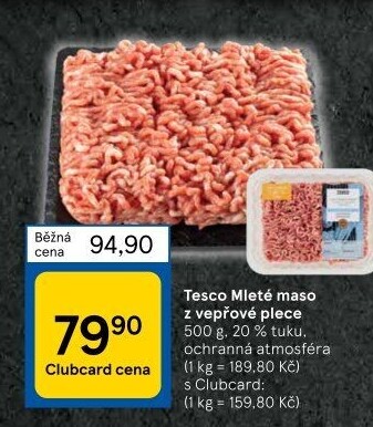 Maso mleté vepřové Tesco