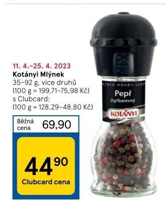 Mlýnek s kořením Kotányi