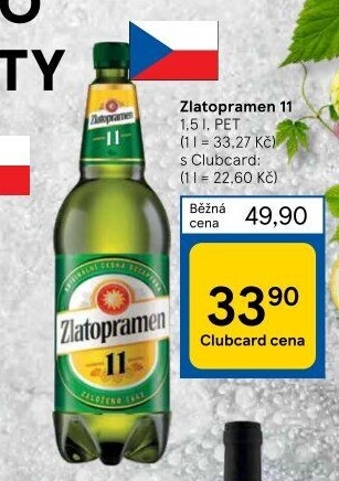 Pivo světlý ležák 11° Zlatopramen