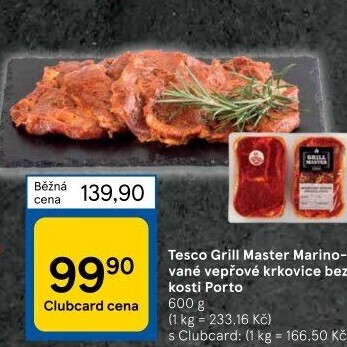 Vepřová krkovice marinovaná bez kosti Porto Grill Master Tesco