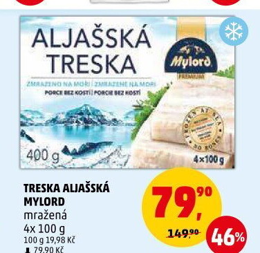 Aljašská treska filé pro děti mražené Premium Mylord