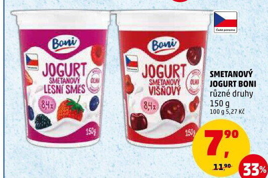 Jogurt smetanový ochucený Boni