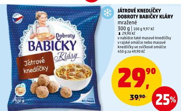 Knedlíčky játrové mražené Dobroty Babičky Kláry