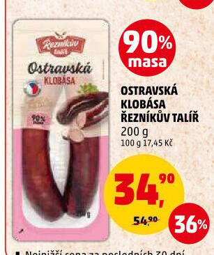 Ostravská klobása Řezníkův talíř