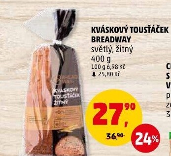Toustový chléb kváskový žitný Breadway