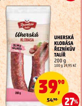 Uherská klobása Řezníkův talíř