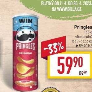 Chipsy Pringles - tubus