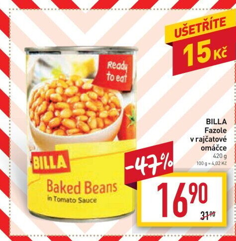 Fazole bílé v rajčatové omáčce Billa