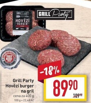 Hovězí burger Grill Party