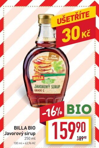 Javorový sirup Naše Bio Billa