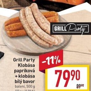 Klobása papriková a bílý bavor Grill Party