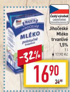 Mléko trvanlivé Jihočeské Madeta - 1,5% polotučné