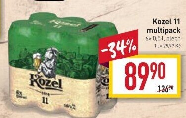 Pivo ležák 11° Velkopopovický Kozel